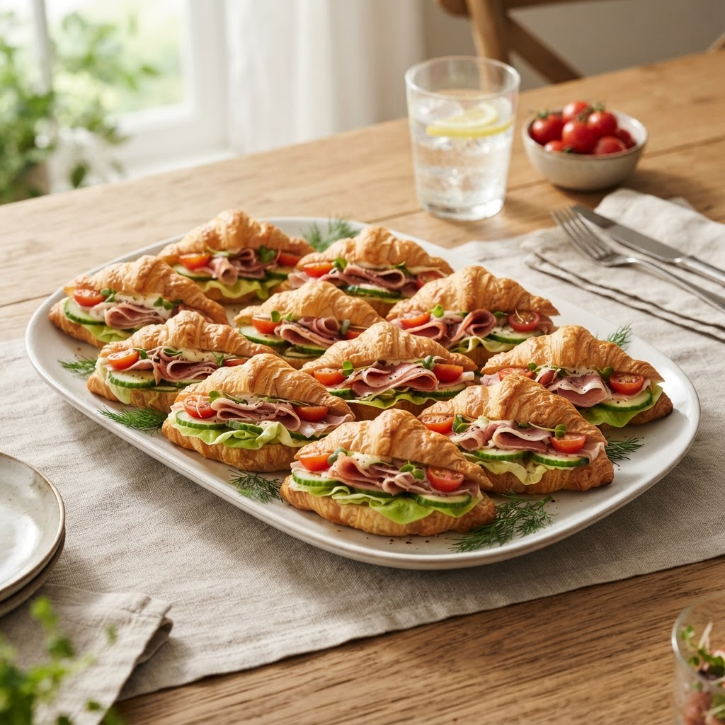 Golden croissant platter